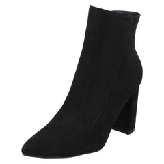 Ladies Spot On Zip Up Ankle Boots F51140