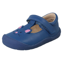 Girls Startrite Cat Design Casual T-Bar Shoes Fellow