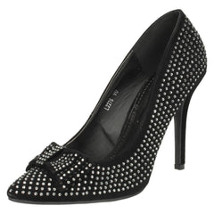 Ladies Anne Michelle Diamante Bow Detail Party Shoes