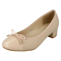 Ladies Spot On Mid Heel Court Shoes