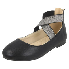 Girls Spot On Crossed Strap Ballerinas