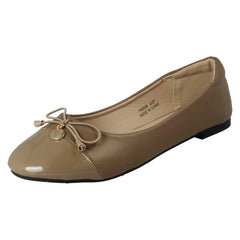 Ladies Spot On Bow Detailed Flat Ballerina Casual Shoes F80598