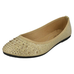 Ladies Spot On Flat Ballerinas