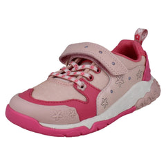 Girls Clarks Casual Glittery Trainers Tidal Shell