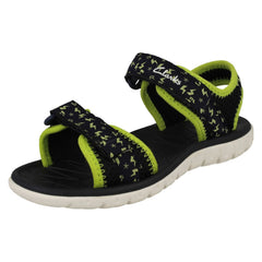 Childrens Clarks Pattern Detailed Adjustable Sandals Surfing Tide