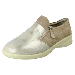 Ladies Padders Leather Dual Zip Removable Insole Casual Shoes Repearl