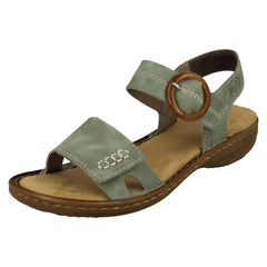 Ladies Rieker Buckle Detailed Sandals 608Z3