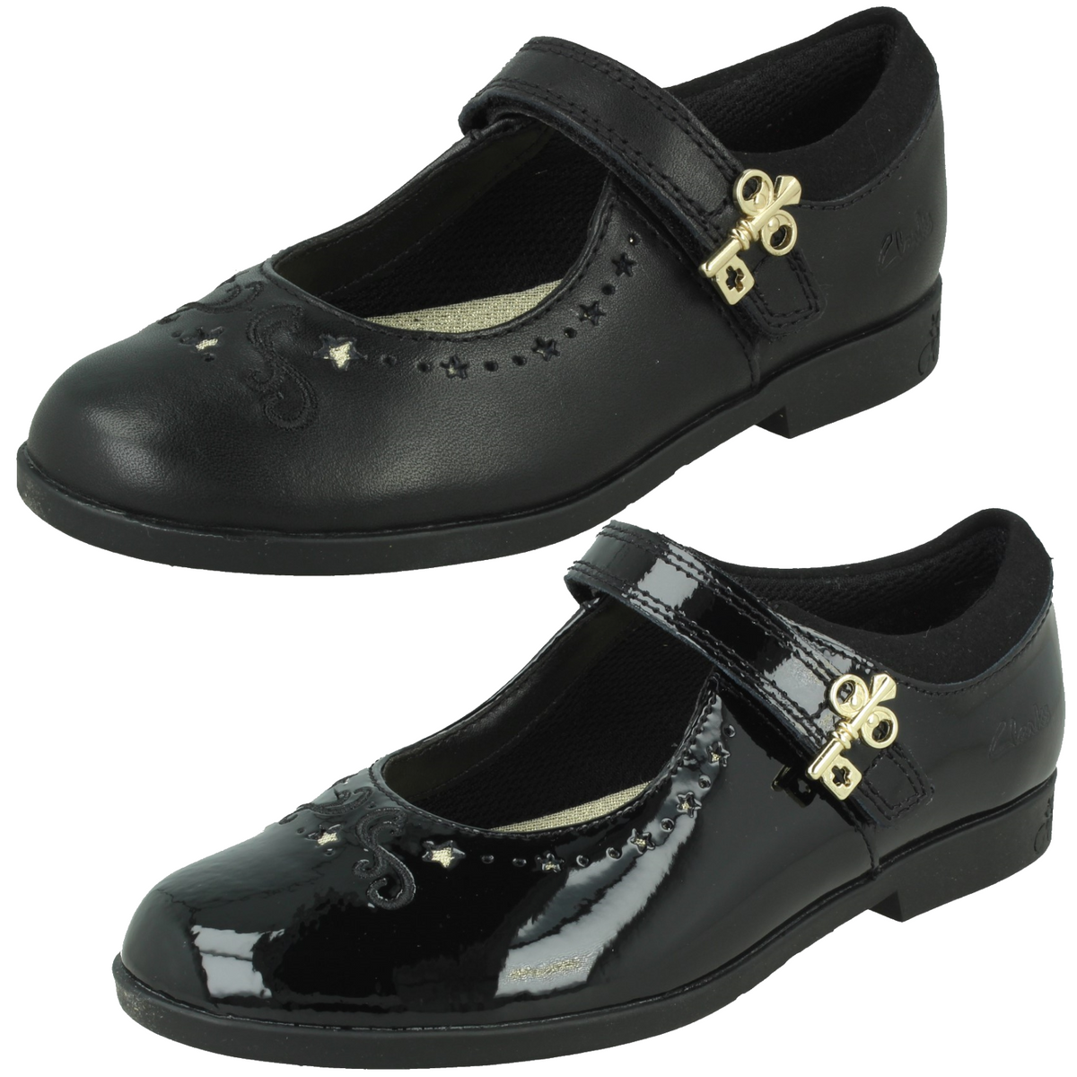 Girls Clarks Key Detail School Shoes Lock Magic – Blunts Shoes