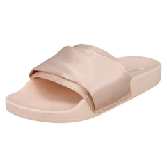 Ladies Spot On Satin Slider Mules