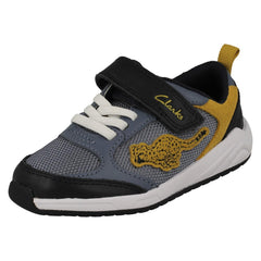 Childrens Clarks Big Cat Detailed Trainers Aeon Cheat K