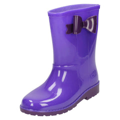 Girls Spot On Bow Detail Wellington Boots