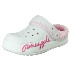 Girls Pineapple Light Up Fluffy Lined Clogs H2719