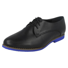 Ladies Spot On Formal Flat Lace Up Shoes