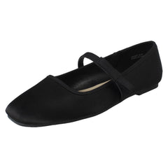 Ladies Savannah Slip On Elastic Strap Bow Detailed Mary Jane Shoes F80567