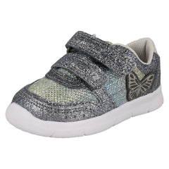 Girls Clarks Butterfly Detailed Sparkly Trainers Ath Wing T