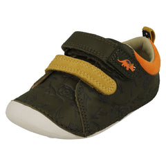 Boys Clarks Embossed Dinosaur Detailed Cruiser Shoes Tiny Rex T