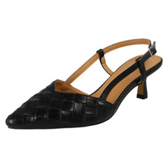 Ladies Spot On Woven Low Heel Shoes F00488