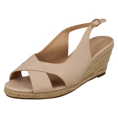 Ladies Savannah Mid Wedge Heel Espadrille Wide Fitting Sandals F2313