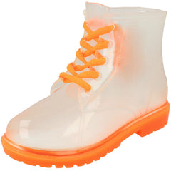 Girls Spot On Lace Up Jelly Boot