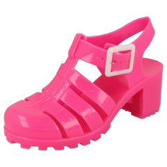Girls Spot On Heeled Jelly Shoes H3042