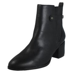 Ladies Spot On Wide Fit Zip Up Ankle Boots F51253