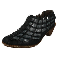 Ladies Rieker Sling Back Shoes With Woven Detail 46778