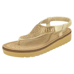 Ladies Savannah Mid Wedge Toepost Sandals