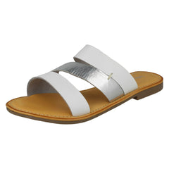 Ladies Leather Collection Flat Strappy Mules F00350