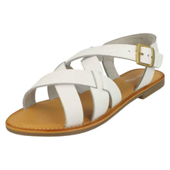 Ladies Leather Collection Buckle Slingback Sandals F00229