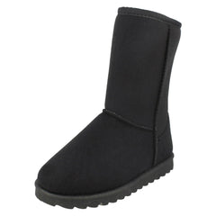Girls Spot On Mid Leg Faux Fur Fleece Lined Boots