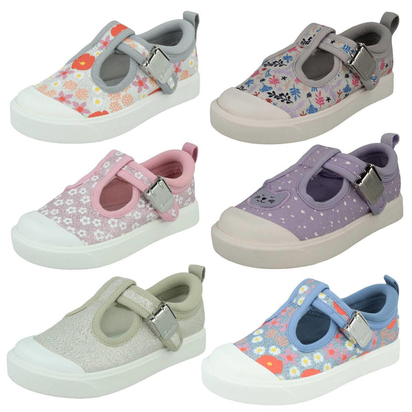 Girls Clarks Casual T-Bar Shoes City Dance