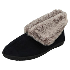 Ladies Padders Faux Fur Cuffed Slippers Esme