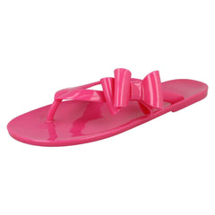Ladies Spot On Flat Jelly Toe Post Sandal