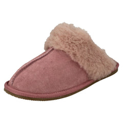 Ladies Clarks Faux Fur Cuff Mule Slippers Warm Lux