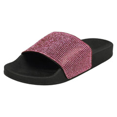 Ladies Spot On Diamante Sliders