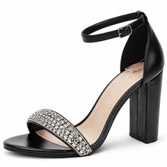 Ladies Anne Michelle Block High Heel Shoes F12046