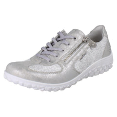 Womens Rieker Extra Wide Detailed Lace Up Trainers With Side Zip 59501
