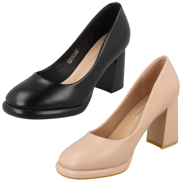 Womens Anne Michelle Block Heeled Court Shoes F90121