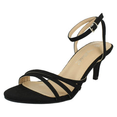 Ladies Anne Michelle Mid Heel Wide Fit Party Sandals F12112