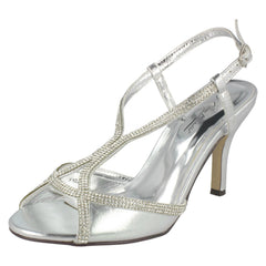 Ladies Anne Michelle Diamante T-Bar Sandals