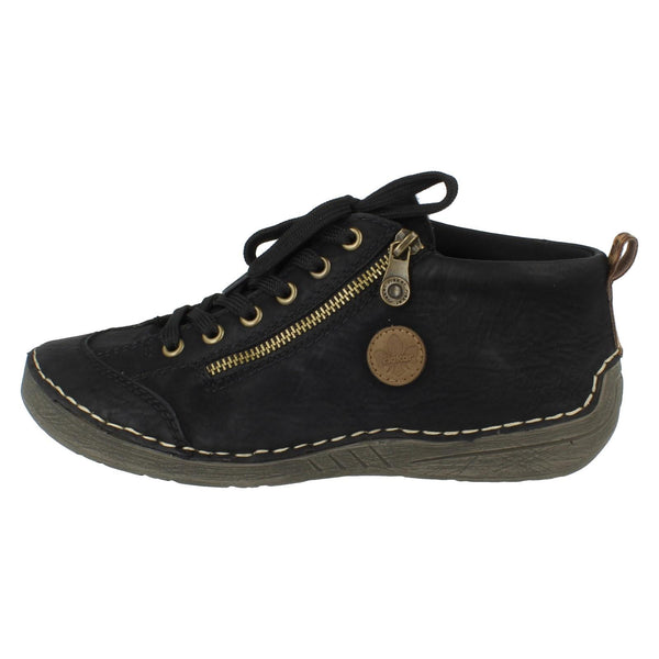 Ladies Rieker Lace-Up Shoes with Zip 52514