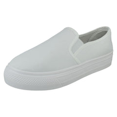 Ladies Spot On Chunky Sole Slip On Pumps F80556