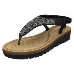 Ladies Savannah Mid Wedge Toepost Sandals