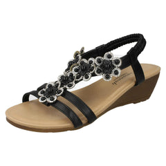 Ladies Savannah Mid Wedge Slingback Sandals
