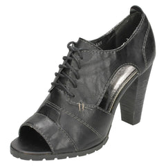 Ladies Barricci Side Cut Out Peep Toe Heels