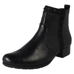 Rieker Ladies Zip Fastening Stud Detailed Ankle Boots 78657