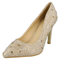 Ladies Anne Michelle Diamante Detail Court Shoes