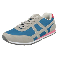 Ladies Spot On Flat Casual Lace Up Trainers