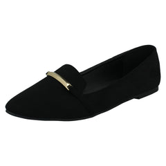 Ladies Spot On Pointed Toe Ballerina Shoes F80547