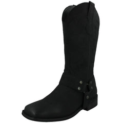 Ladies Spot On Low Heel Cowboy Boots with Ring Trim Strap F51234